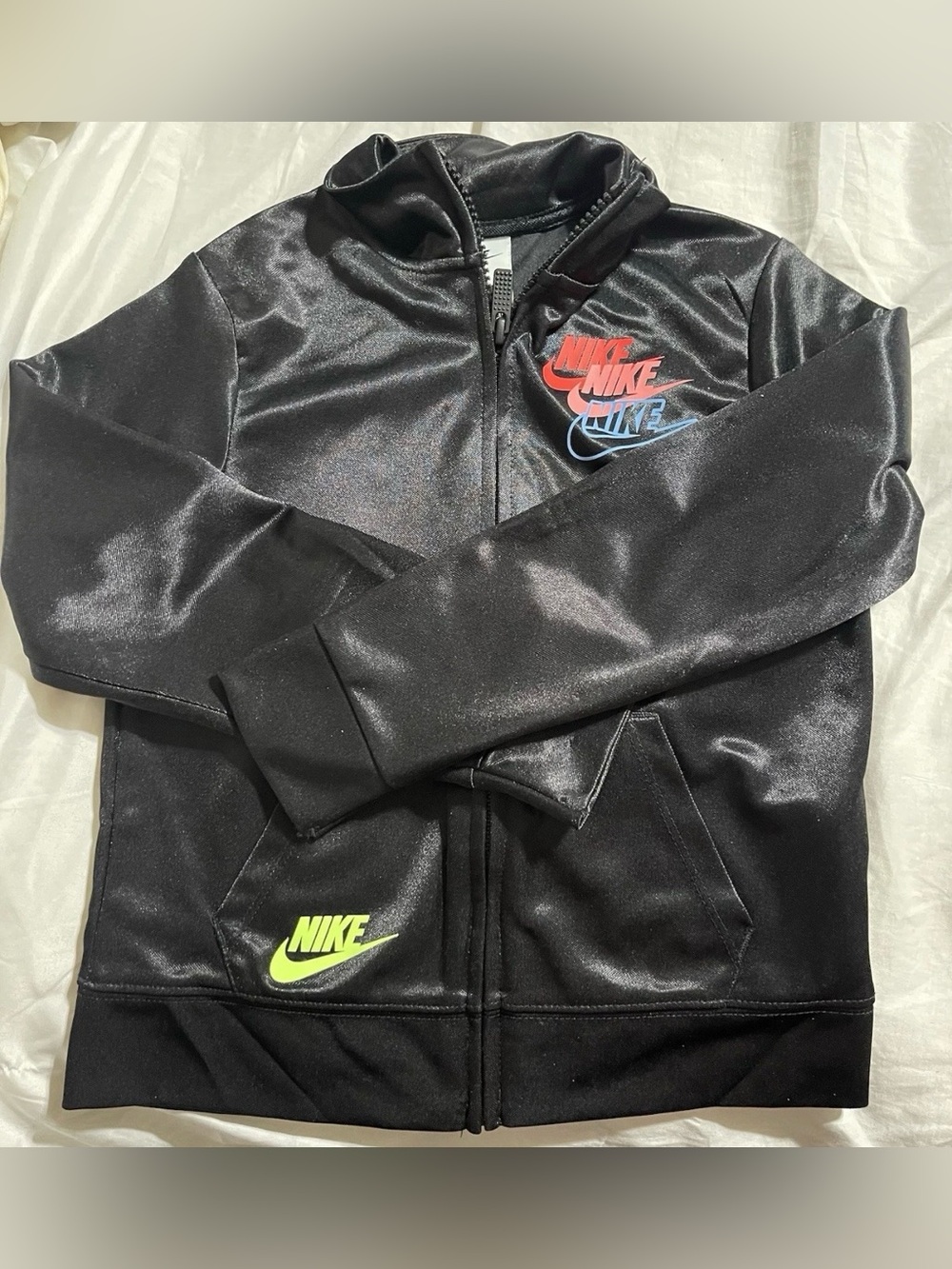 Nike Girls Glow Time Jacket Black 6X  Large Age 6-7
